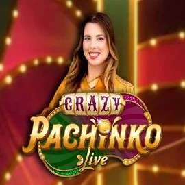 Crazy Pachinko slot logo by Evolution at Foxygold Casino